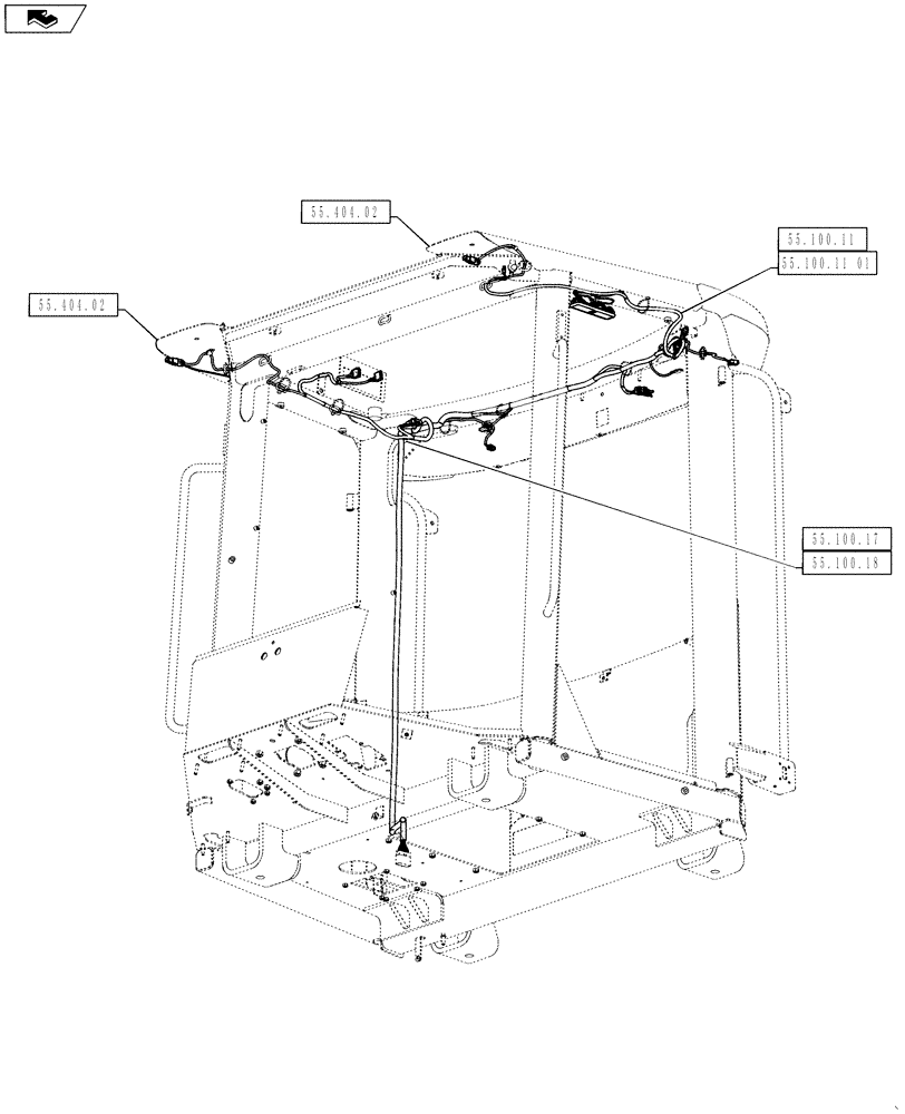 Схема запчастей Case 621F - (55.000.00[04]) - PICTORIAL INDEX - ELECTRICAL SYSTEMS (55) - ELECTRICAL SYSTEMS