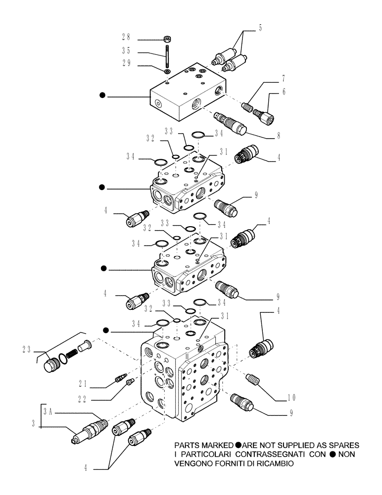 Схема запчастей Case 1850K - (9.436[02]) - BD/AD EQUIPMENT CONTROL VALVE (4 SECTIONS) - OPTIONAL CODE 784865001 (19) - OPTIONS