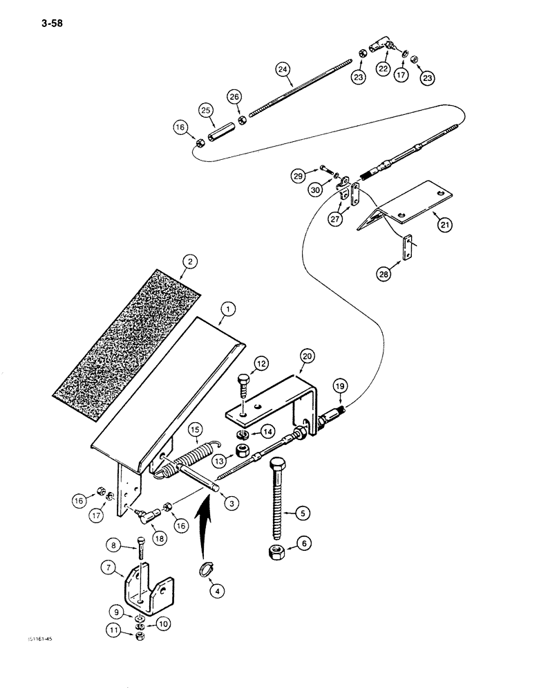 Схема запчастей Case 680K - (3-58) - FOOT THROTTLE CONTROL (03) - FUEL SYSTEM