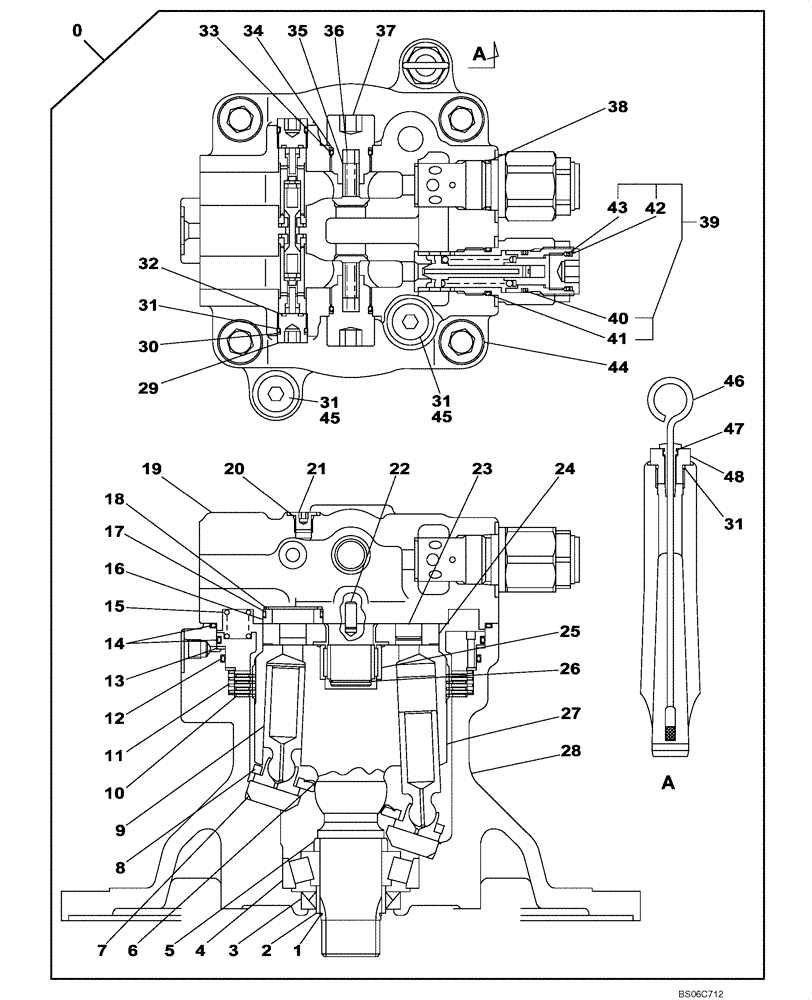 Схема запчастей Case CX330 - (08-061-00[01]) - SWING HYDRAULIC MOTOR (08) - HYDRAULICS