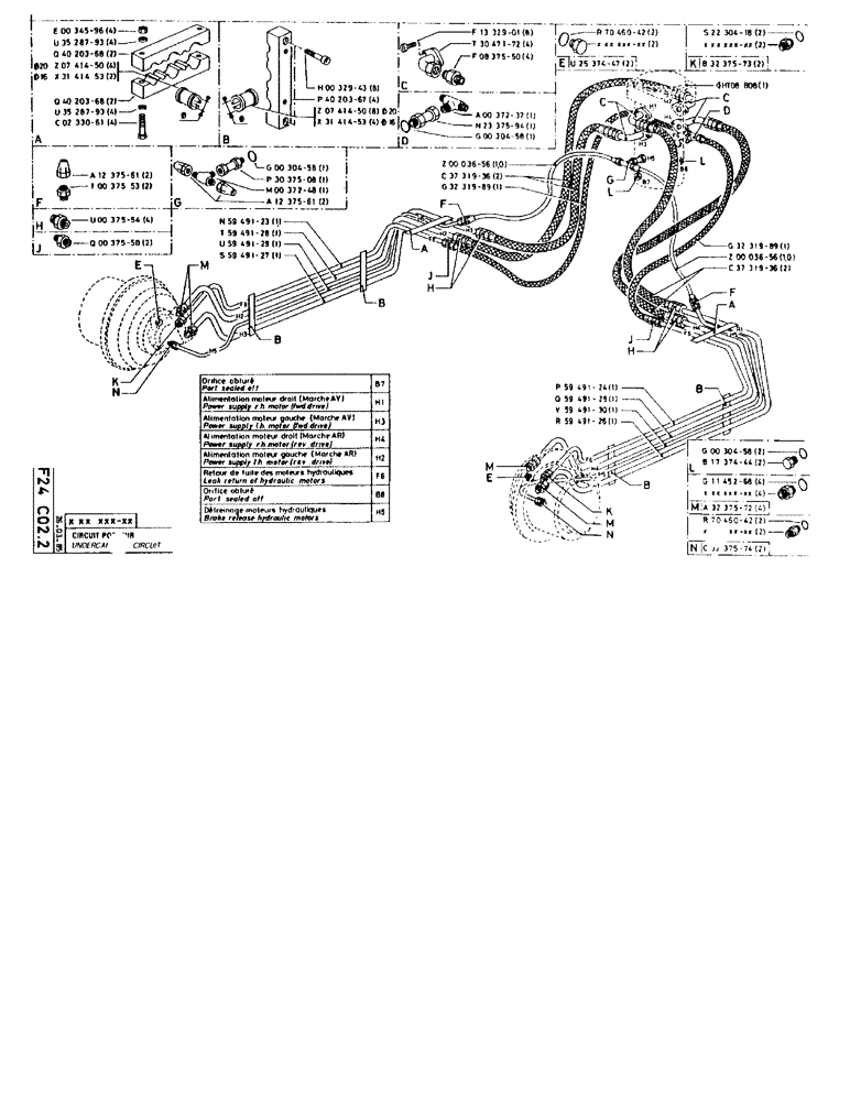 Схема запчастей Case 90BCL - (235) - UNDERCARRIAGE CIRCUIT (07) - HYDRAULIC SYSTEM