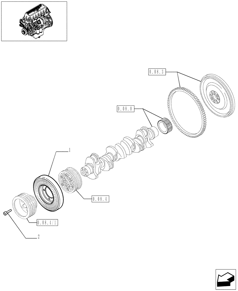 Схема запчастей Case F3AE0684L E906 - (0.08.42[01]) - DAMPER (504162438) 