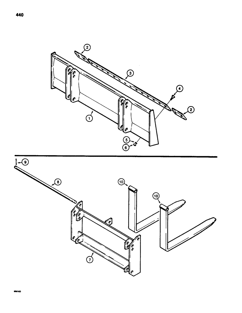 Схема запчастей Case 580SD - (440) - LOADER BLADE / PALLET FORKS (09) - CHASSIS/ATTACHMENTS