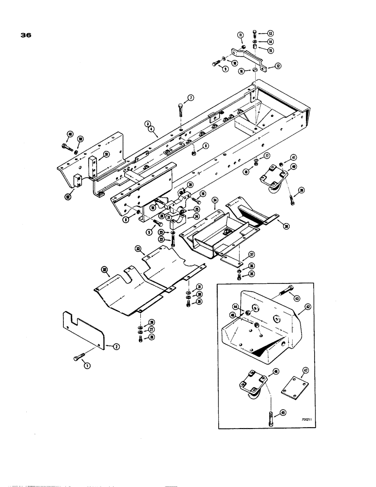 Схема запчастей Case 850 - (036) - ENGINE FRAME AND RELATED PARTS (01) - ENGINE