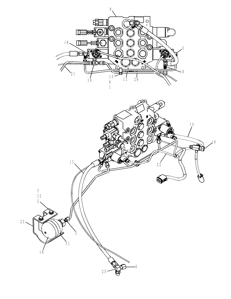 Схема запчастей Case 465 - (08-06[2]) - EH PROPORTIONAL AUX MECH CONTROL (08) - HYDRAULICS