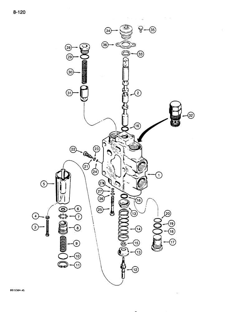 Схема запчастей Case 850D - (8-120) - DOZER LIFT SECTION (08) - HYDRAULICS