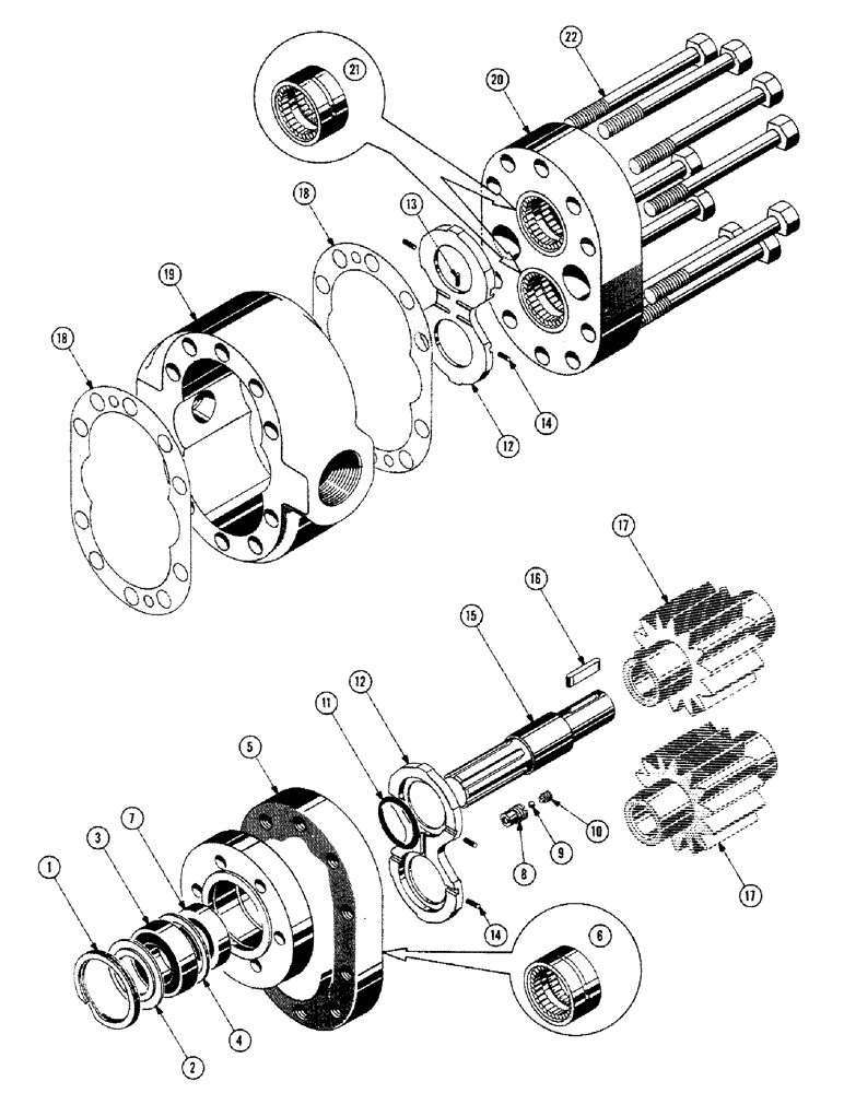 Схема запчастей Case 800 - (286) - HYDRAULIC PUMP ASSY, BODY, COVERS, GEARS, SEALS (07) - HYDRAULIC SYSTEM