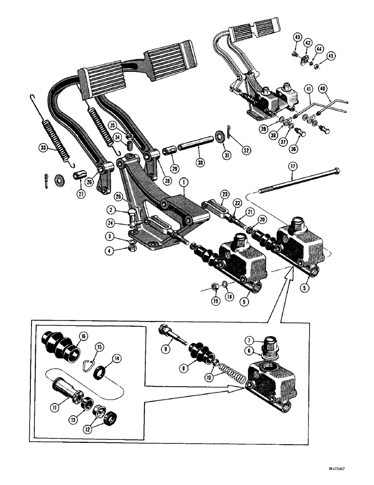 Схема запчастей Case 750 - (100) - BRAKE PEDALS (05) - UPPERSTRUCTURE CHASSIS