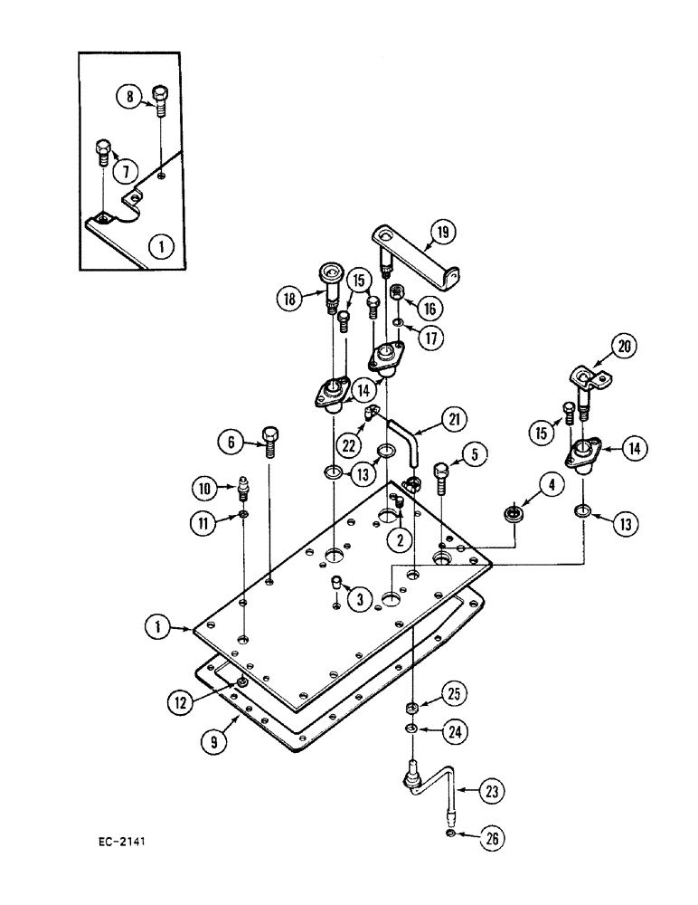 Схема запчастей Case 380B - (6-162) - CLUTCH HOUSING TOP COVER AND CONNECTIONS (06) - POWER TRAIN