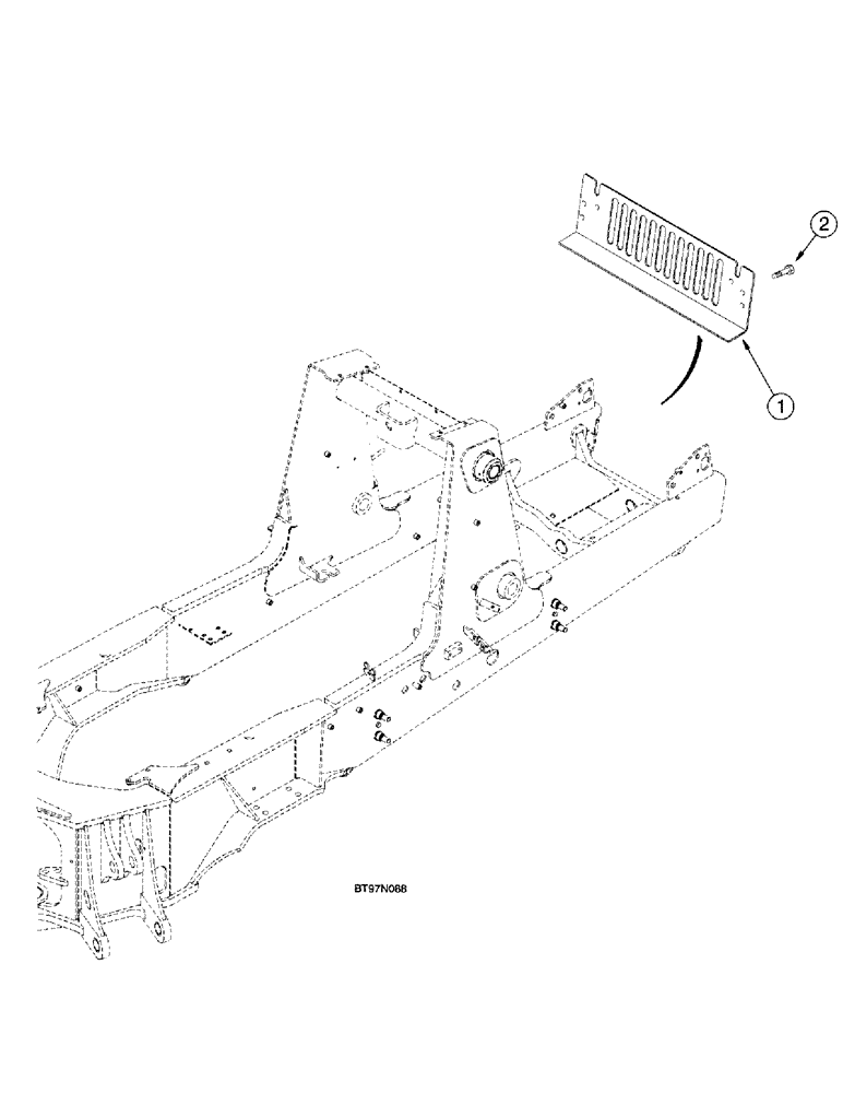 Схема запчастей Case 580L - (9-065) - PUMP GUARD (09) - CHASSIS/ATTACHMENTS