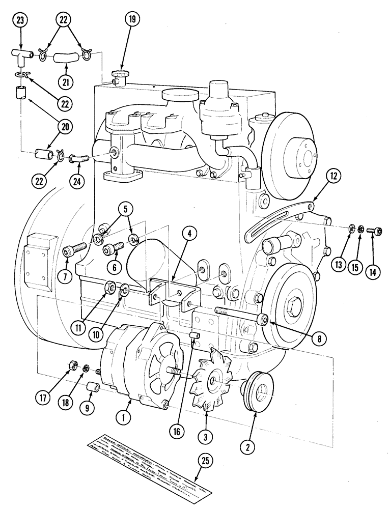 Схема запчастей Case 1835C - (2-68) - ALTERNATOR AND CRANKCASE VENTILATION, TM-20 GASOLINE ENGINE (02) - ENGINE