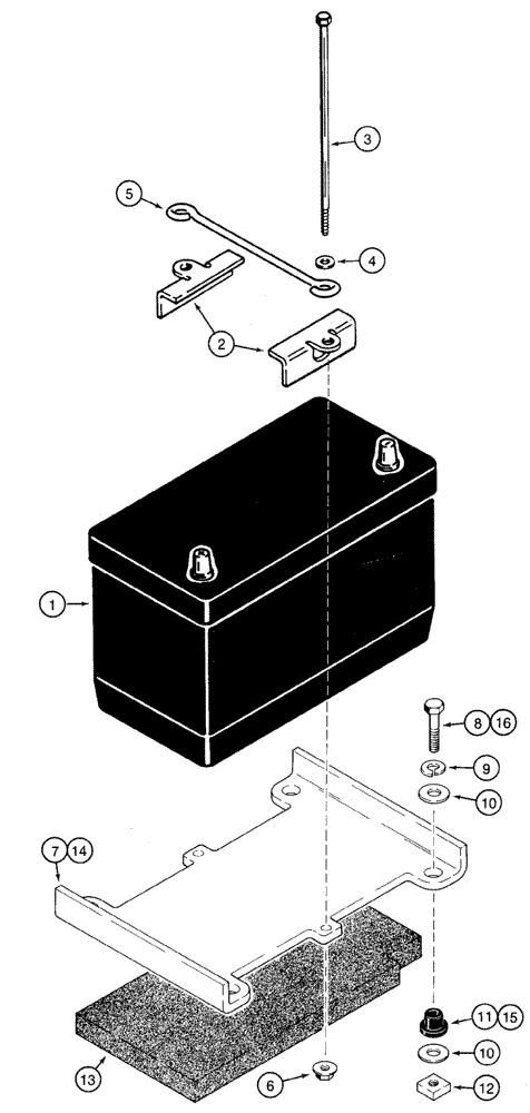 Схема запчастей Case 1835C - (4-22) - BATTERY MOUNTING PARTS (04) - ELECTRICAL SYSTEMS