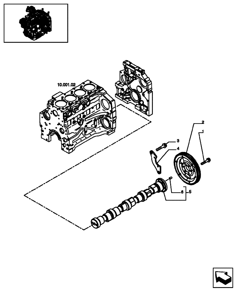 Схема запчастей Case 650L - (10.106.01) - CAMSHAFT (10) - ENGINE