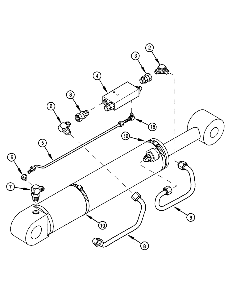 Схема запчастей Case 580SK - (8-122) - DIPPER LOAD HOLDING VALVE, S/N JJH0045534 AND UP (08) - HYDRAULICS