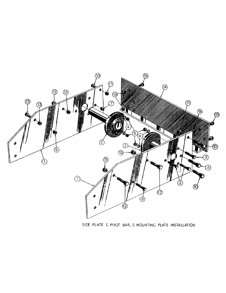 Схема запчастей Case M3B - (018) - SIDE PLATE, PIVOT BAR, MTG. PARTS 