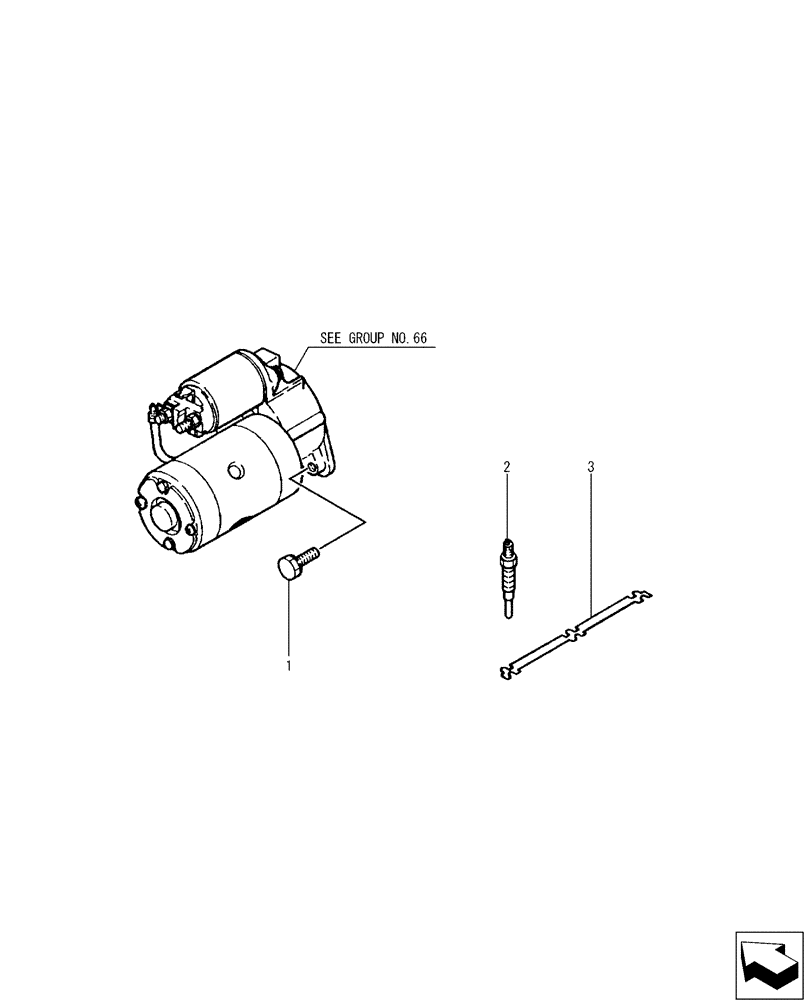 Схема запчастей Case CX17B - (08-025) - GLOW PLUG (10) - ENGINE