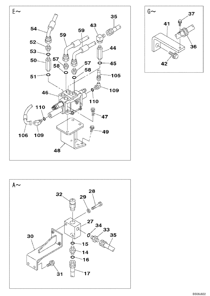 Схема запчастей Case CX800B - (08-83) - HYDRAULIC CIRCUIT - SMALL FLOW (08) - HYDRAULICS