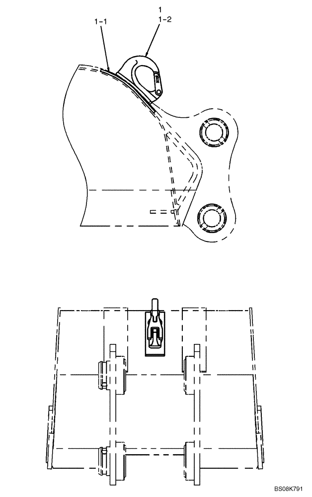 Схема запчастей Case CX27B BTW - (05-009) - HOOK INSTAL 2 OF 2 (PV71F00002F1) (88) - ACCESSORIES