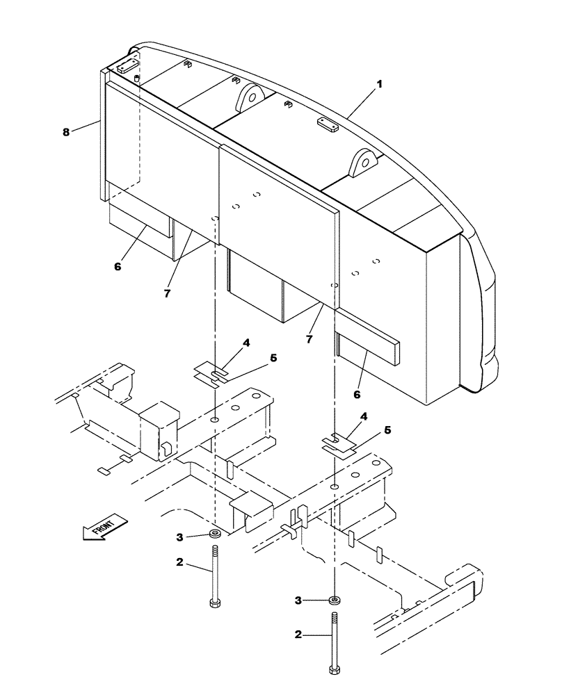 Схема запчастей Case CX470C - (09-004-00[01]) - COUNTERWEIGHT - SOUNDPROOFING (05.1) - UPPERSTRUCTURE CHASSIS/ATTACHMENTS