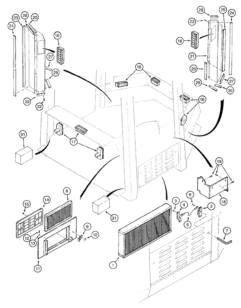 Схема запчастей Case 921B - (9-050) - CAB FILTERS, VENTS AND LOUVERS (09) - CHASSIS/ATTACHMENTS