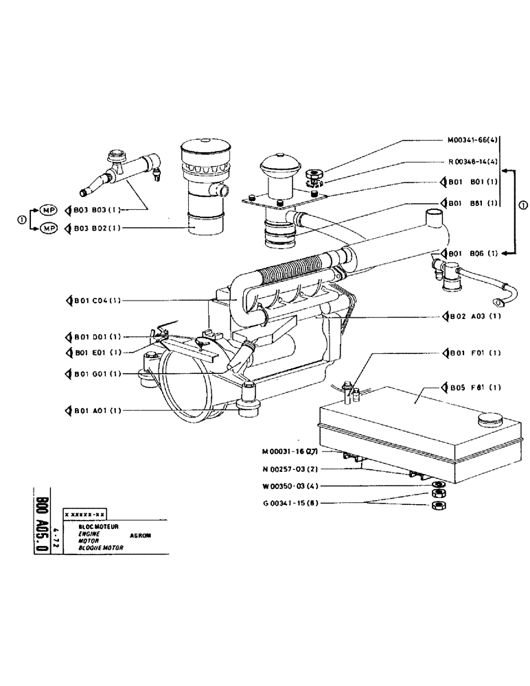 Схема запчастей Case TC45 - (011) - ENGINE 