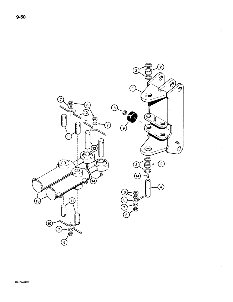 Схема запчастей Case MAXI-SNEAKER C - (9-50) - BACKHOE SWING TOWER MOUNTING, USED ON MODELS WITH SD-70 BACKHOE (09) - CHASSIS/ATTACHMENTS