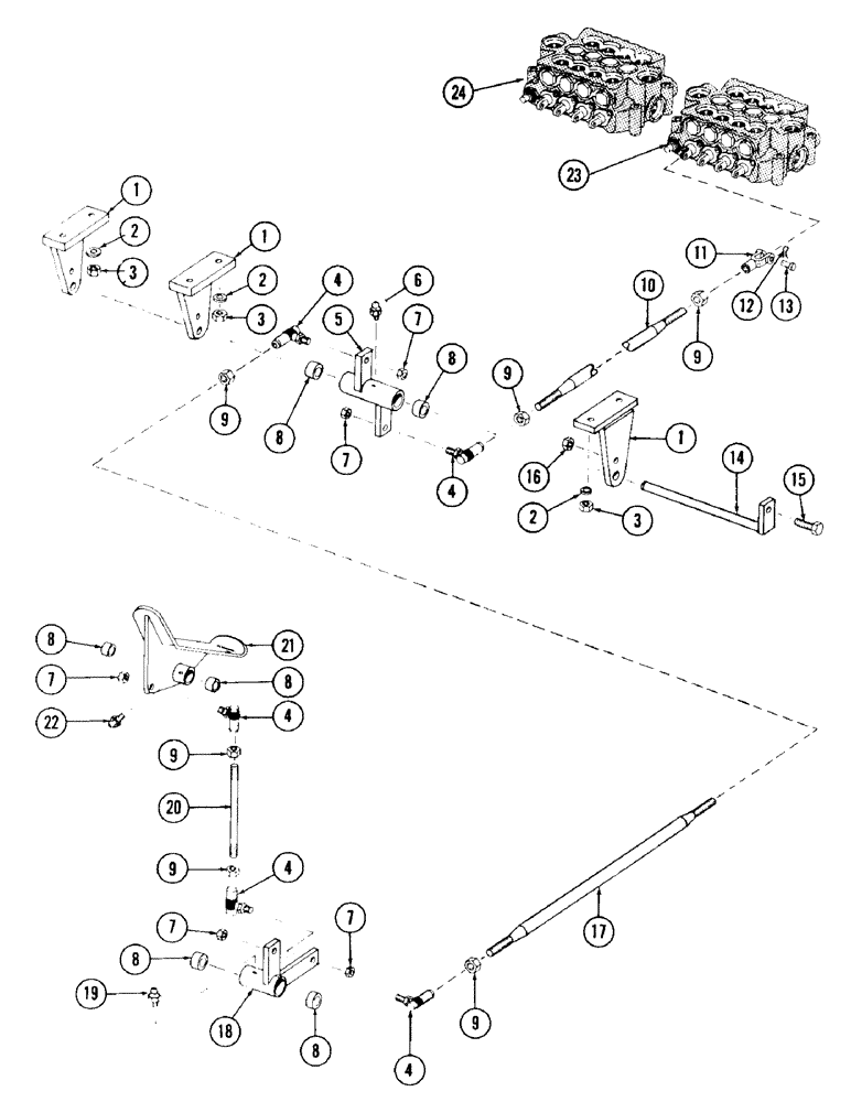 Схема запчастей Case 980 - (206) - TOOL CONTROL AND LINKAGE (05) - UPPERSTRUCTURE CHASSIS