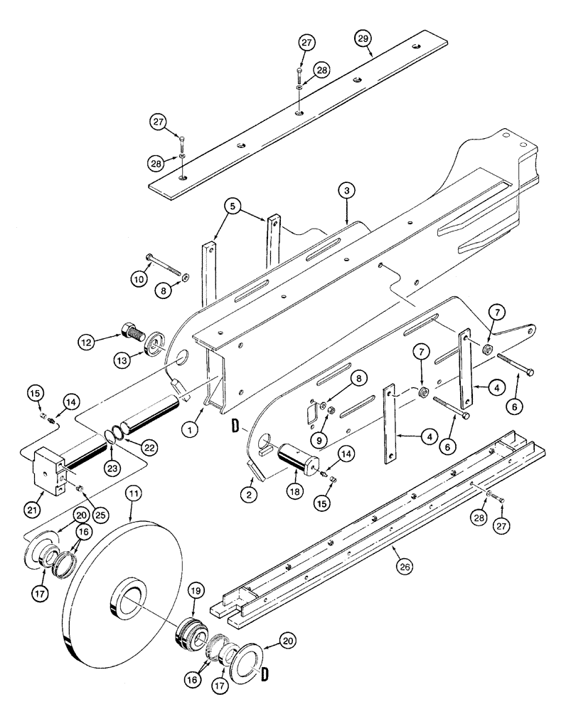 Схема запчастей Case 460 - (9-55C) - TRENCHER BOOM AND MOUNTING, DIRECT DRIVE TRENCHER, ROCK BOOM, 5 FOOT, 50000 & 75000 POUND CHAINLINE (09) - CHASSIS/ATTACHMENTS