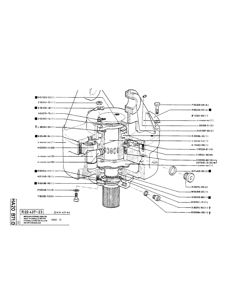 Схема запчастей Case TC45 - (170) - BASIC HYDRAULIC MOTOR 