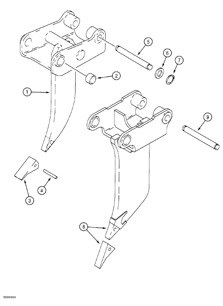 Схема запчастей Case 580SL - (9-072) - FROST POINT ASSEMBLY (09) - CHASSIS/ATTACHMENTS