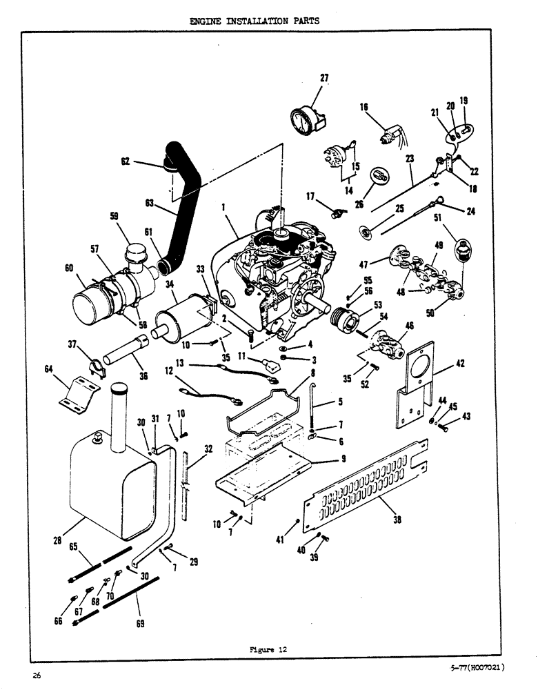 Схема запчастей Case DAVIS - (26) - ENGINE INSTALLATION PARTS 