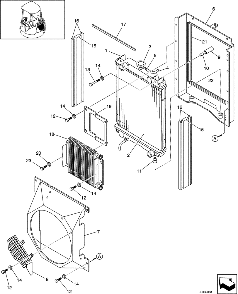 Схема запчастей Case CX36 - (02-09[00]) - RADIATOR (CX36 ASN PX11 - 08901) (02) - ENGINE