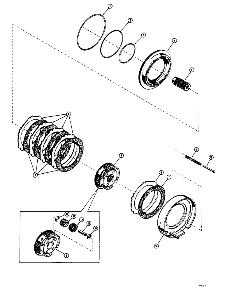 Схема запчастей Case 600 - (116) - TRANSMISSION, REVERSE CLUTCH AND PLANETARY (03) - TRANSMISSION