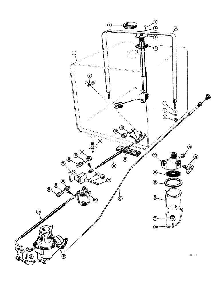 Схема запчастей Case W8B - (046) - FUEL TANK, GAS ENGINE (02) - FUEL SYSTEM