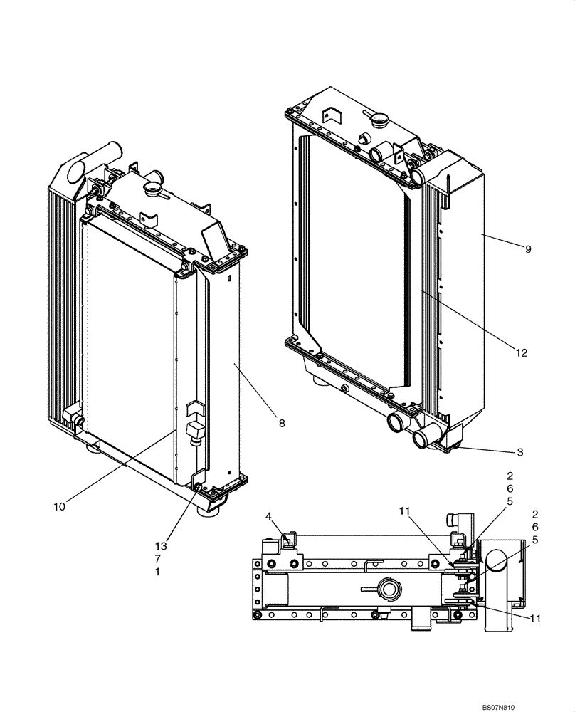 Схема запчастей Case 750L - (02-04) - RADIATOR - COOLING (02) - ENGINE