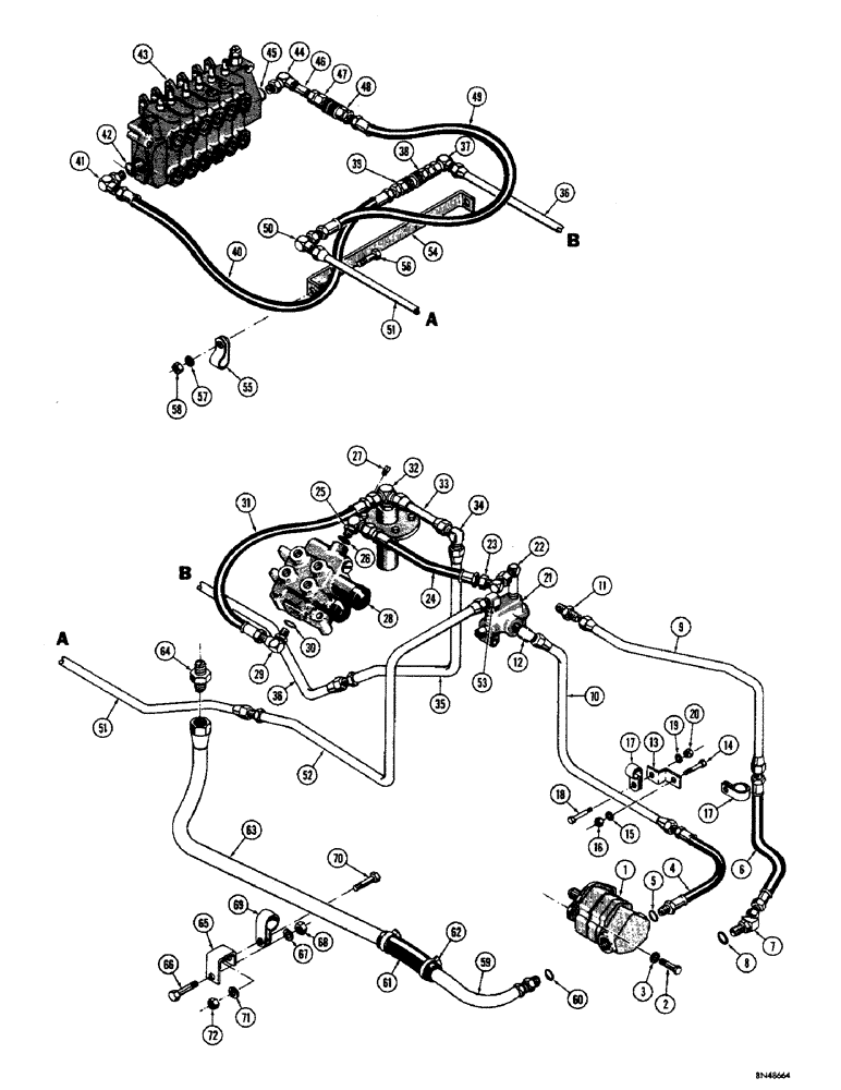 Схема запчастей Case 310F - (250) - BACKHOE PRIMARY HYDRAULIC SYSTEM (DOZER MODELS) (07) - HYDRAULIC SYSTEM