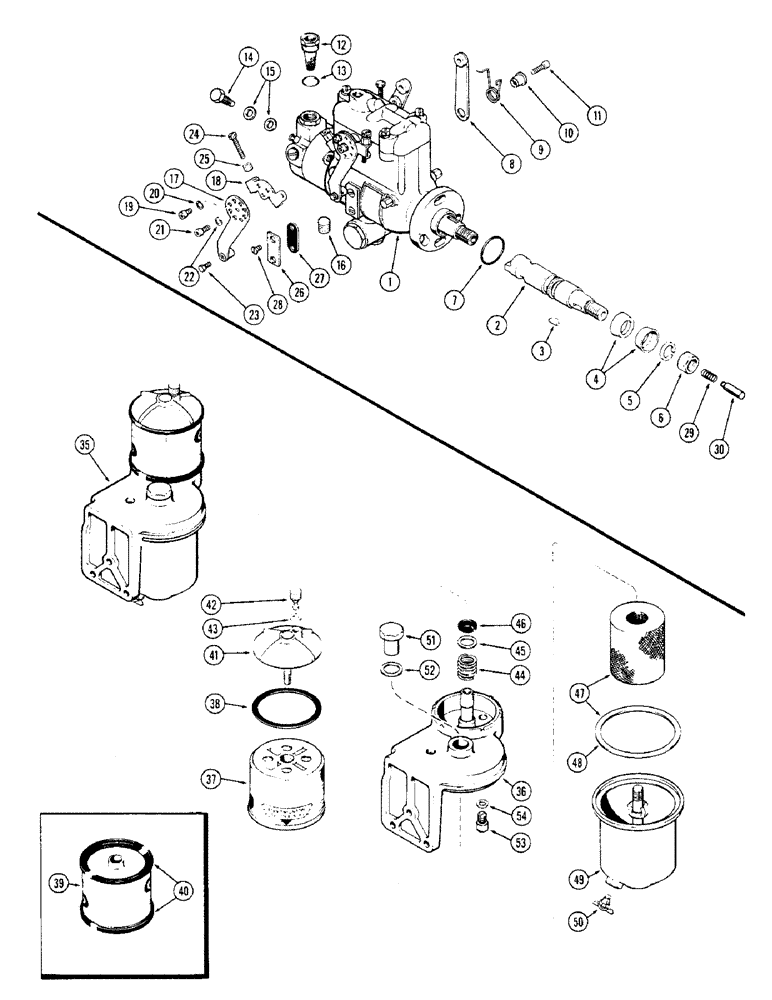 Схема запчастей Case 310G - (042) - FUEL INJECTION PUMP, (188) DIESEL ENGINE (02) - FUEL SYSTEM