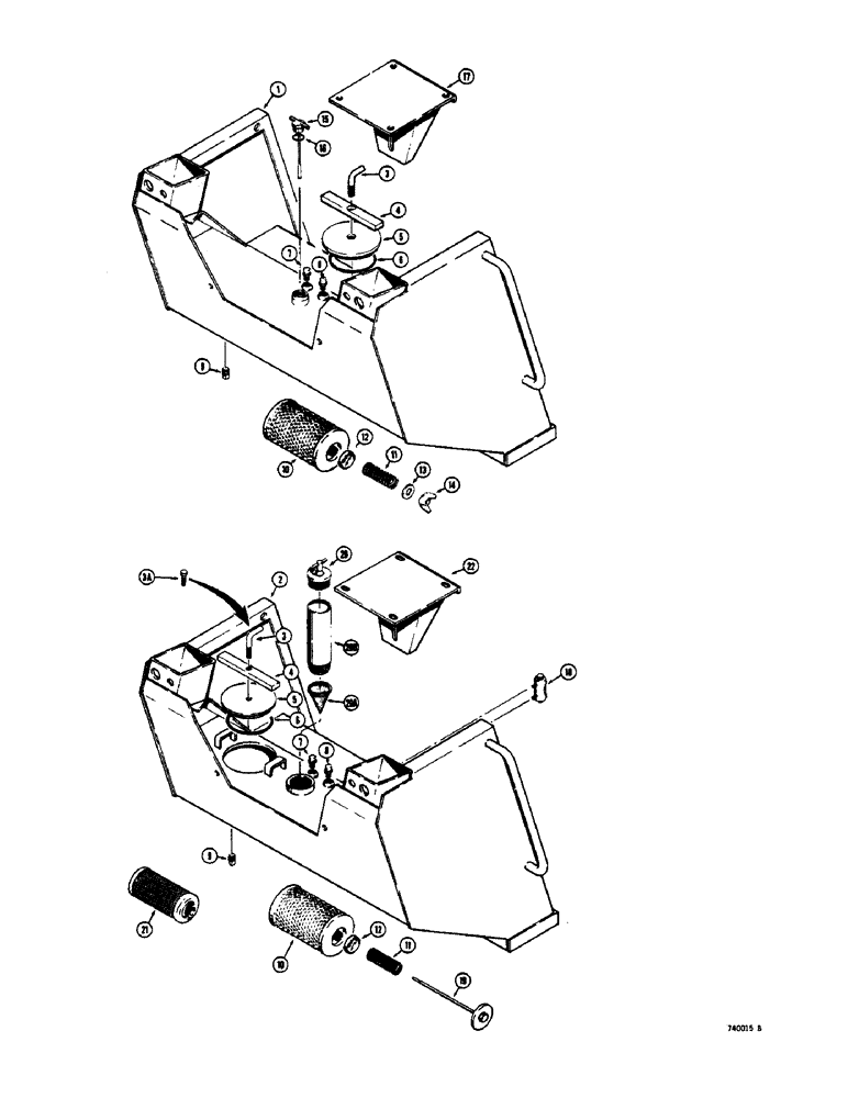 Схема запчастей Case 825 - (204) - HYDRAULIC TANK (07) - HYDRAULIC SYSTEM