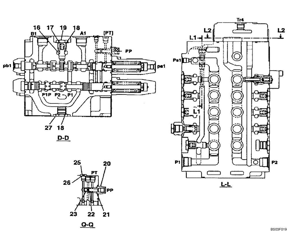 Схема запчастей Case CX135SR - (08-078) - KMJ2633 VALVE ASSY, CONTROL - MODELS WITHOUT DOZER BLADE (08) - HYDRAULICS