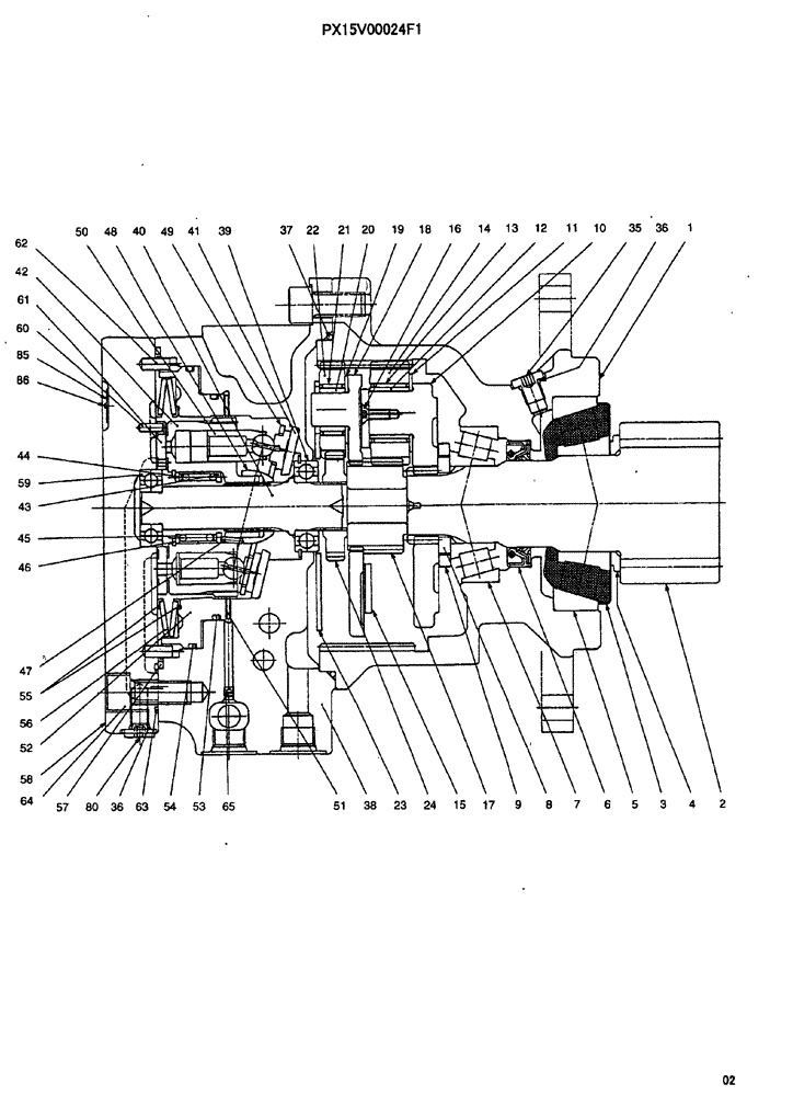 Схема запчастей Case CX36B - (HC300-01[2]) - MOTOR ASSEMBLY (SWING) (35) - HYDRAULIC SYSTEMS