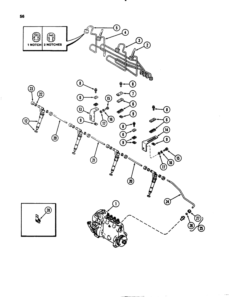 Схема запчастей Case 780B - (056) - FUEL INJECTION SYSTEM, 336BDT DIESEL ENGINE (03) - FUEL SYSTEM