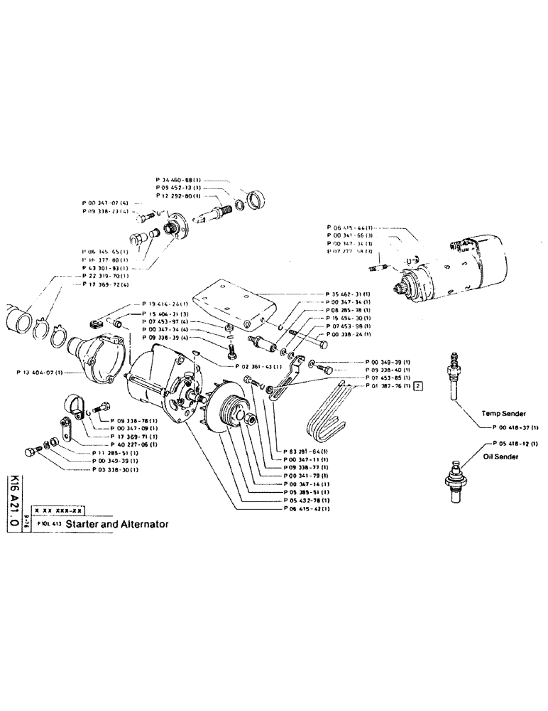 Схема запчастей Case 220CKS - (80) - STARTER AND ALTERNATOR (06) - ELECTRICAL SYSTEMS