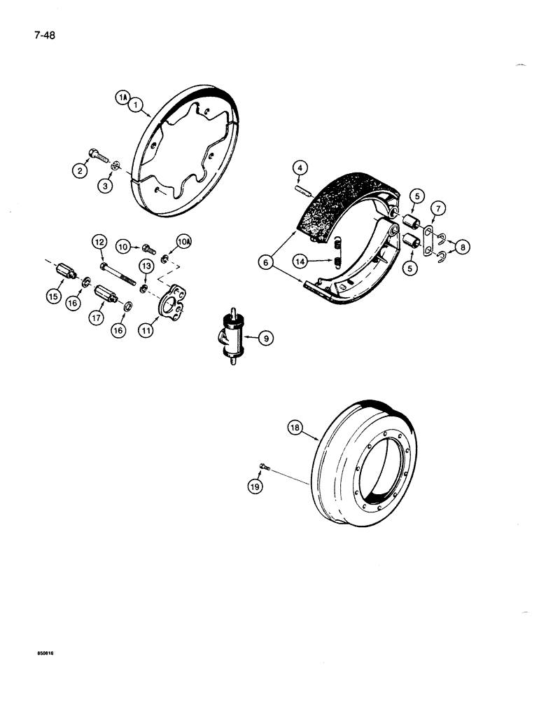 Схема запчастей Case 1086B - (7-048) - BRAKES, FRONT STEERING AXLE (07) - BRAKES