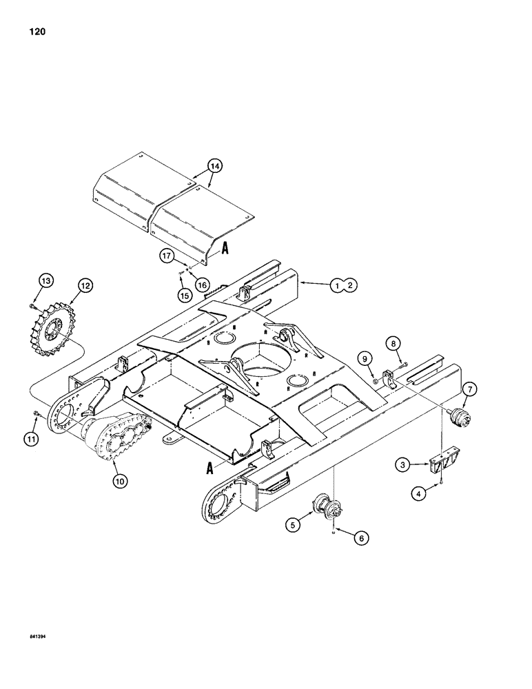 Схема запчастей Case 1280B - (120) - TRACK FRAMES AND UNDERCARRIAGE (11) - TRACKS/STEERING