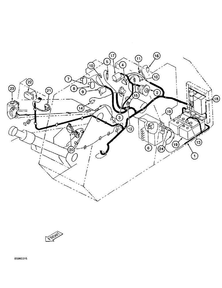 Схема запчастей Case 9010 - (4-06) - ELECTRICAL SYSTEM, MAIN HARNESS AND RELATED PARTS (04) - ELECTRICAL SYSTEMS