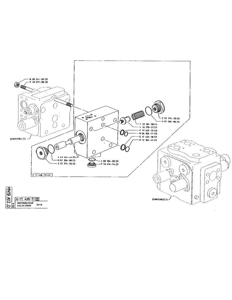 Схема запчастей Case 220 - (196) - VALVE BANK (07) - HYDRAULIC SYSTEM