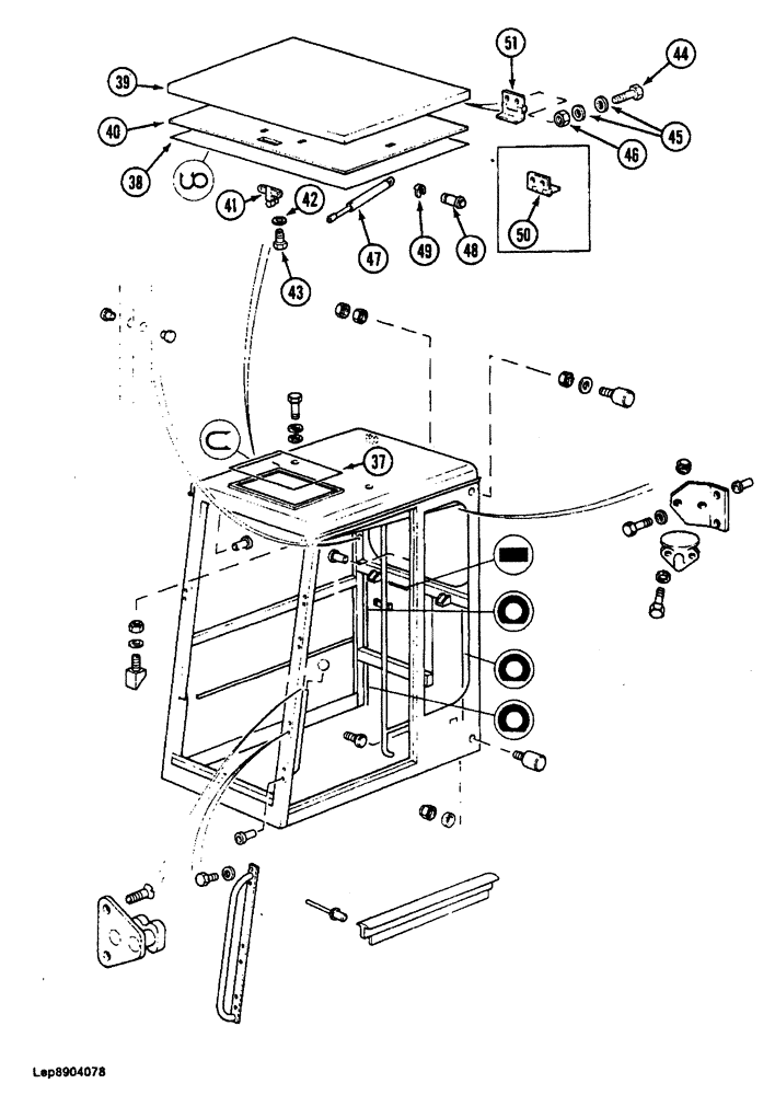 Схема запчастей Case 688 - (9-060) - CAB, CAB FRAME AND RELATED PARTS, P.I.N. FROM XXXXX AND AFTER (09) - CHASSIS