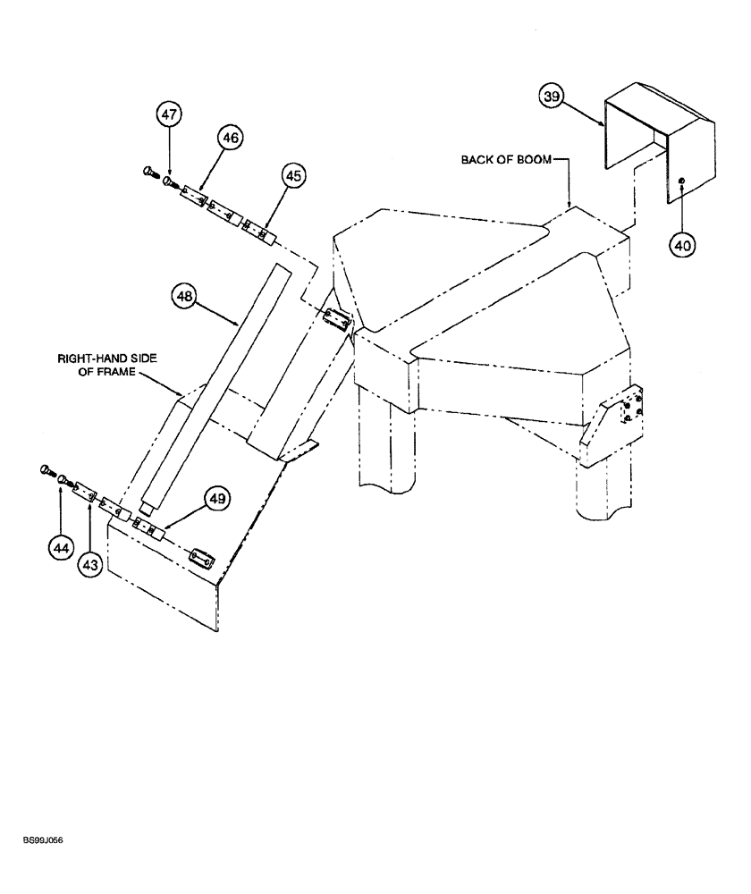 Схема запчастей Case 689G - (09-06) - BOOM REST TUBE AND MOUNTING (09) - CHASSIS