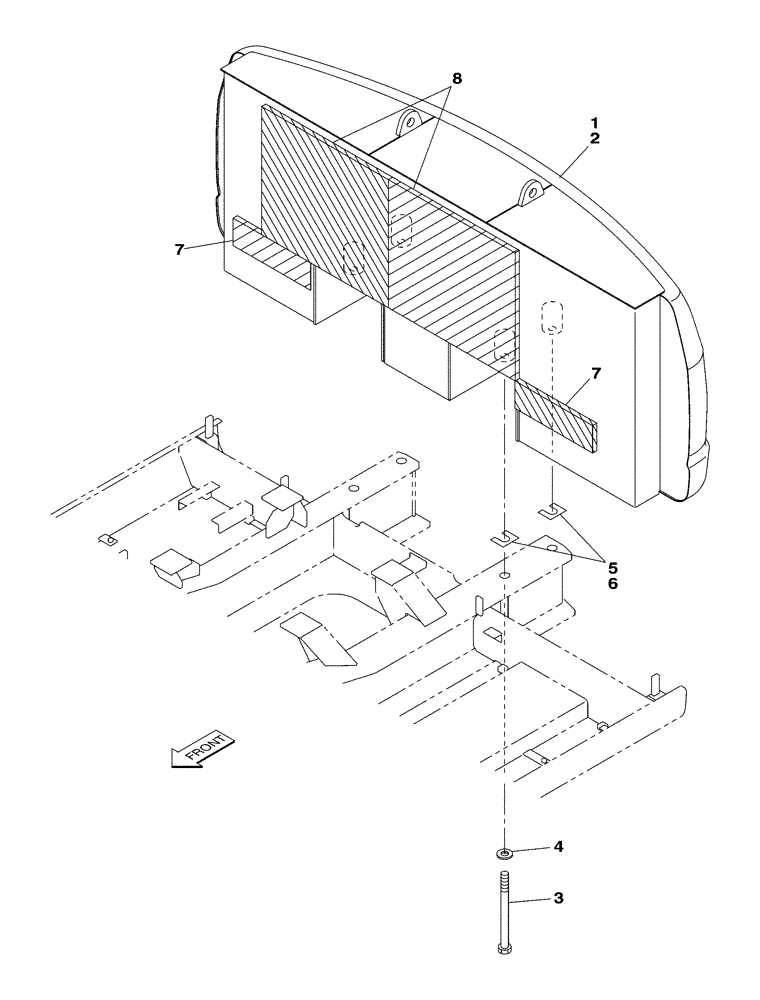 Схема запчастей Case CX350 - (09-011-00/2[01]) - COUNTERWEIGHT - SOUNDPROOFING (09) - CHASSIS