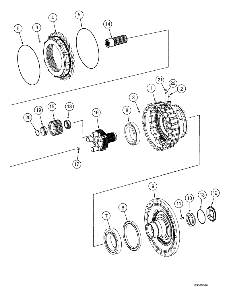 Схема запчастей Case 921E - (07-03) - AXLE, FRONT AND REAR - HUB, PLANETARY (07) - BRAKES